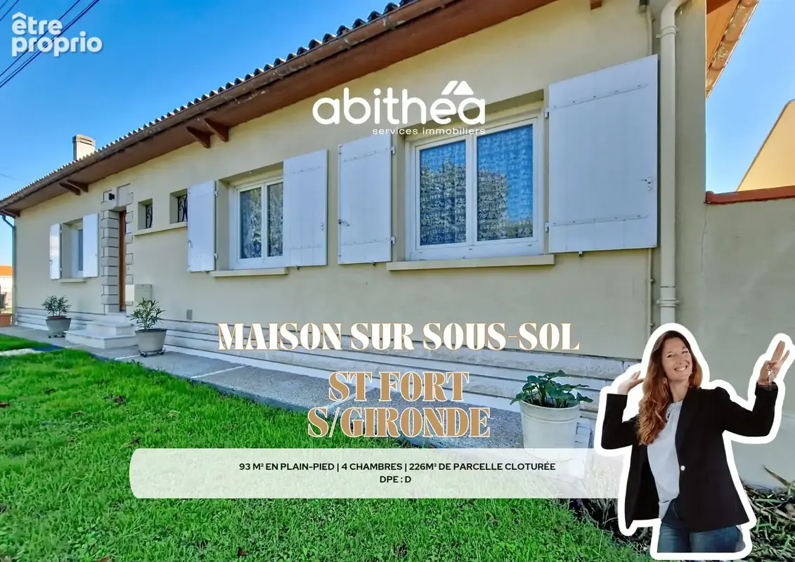 Maison de plain-pied  rénovée  93m2  4 chambres  226m2 de terrain clos - photo 1