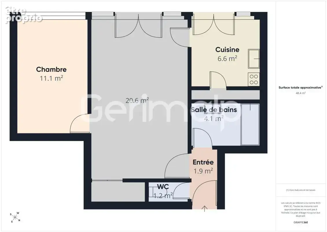 Vente - Appartement - 2 pièces + cuisine - 48,18 m² - 178 500 € - photo 12