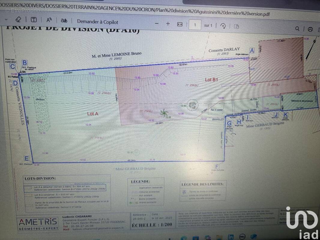 Photo 1 - Terrain à CERONS