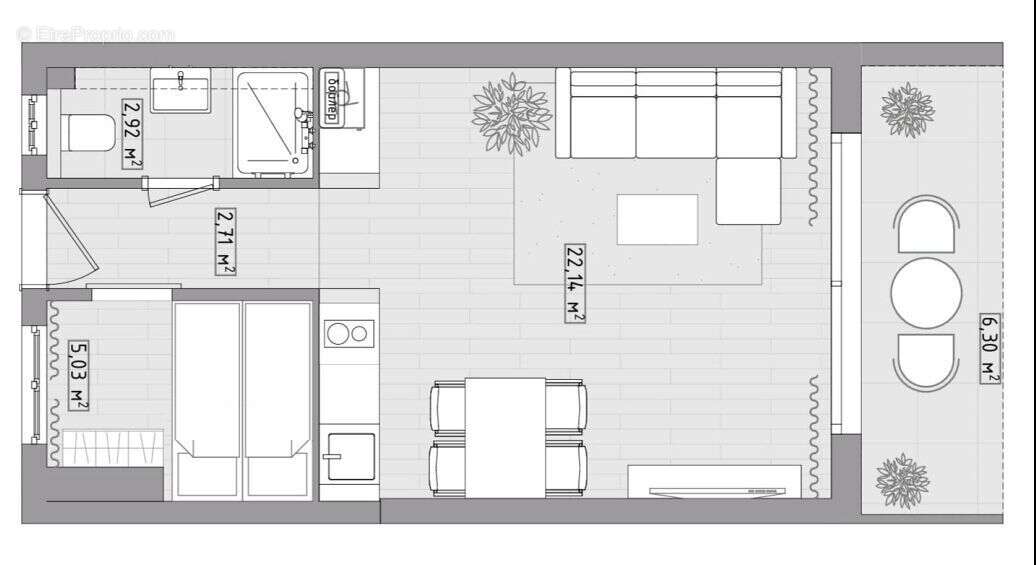  Studio / 2P rénové, 32 m² + terrasse, front de mer – Palm Beach, Cannes  - photo 2