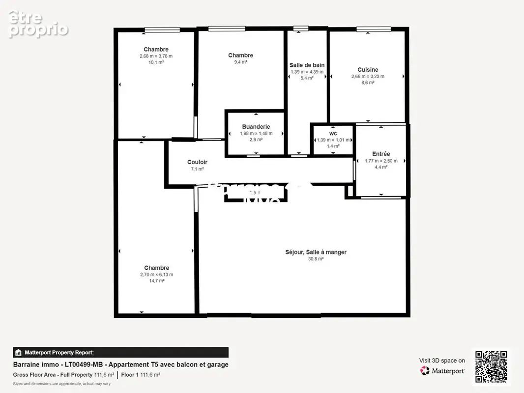 Lorient le rouho - appartement t5 de 95m² en dernier etage avec balcon et garage - photo 7