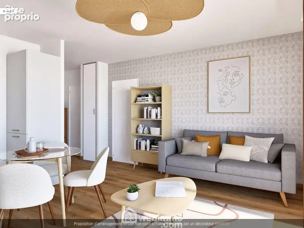 Proposition d'aménagement 3D du séjour... - Appartement à POITIERS