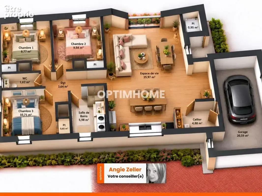 Maison individuelle 82 m² – 3 chambres – Garage – Saint-Romain-de-Jalionas - photo 6