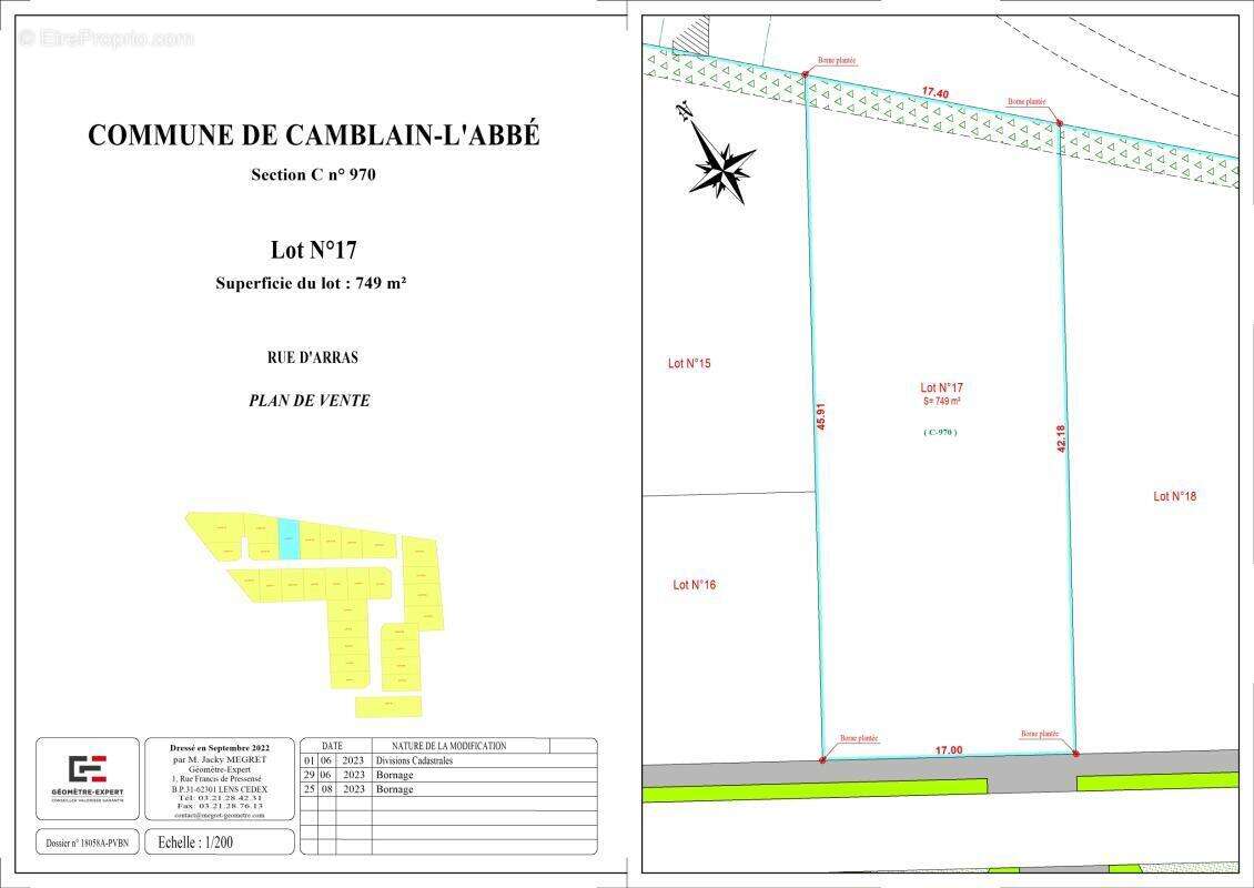 Terrain à CAMBLAIN-L'ABBE