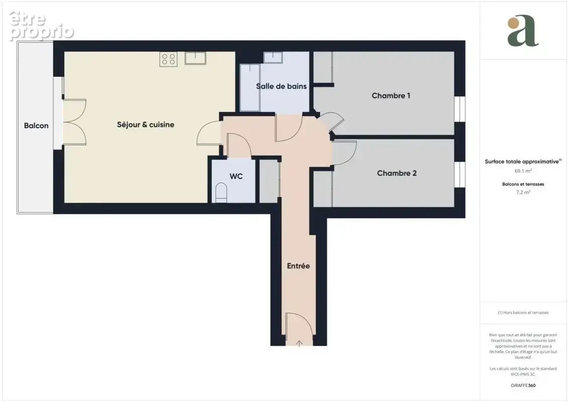 Appartement T3 moderne et lumineux à la vente à  Rue Théophile Guillou, Saint-Herblain (44800) - photo 13