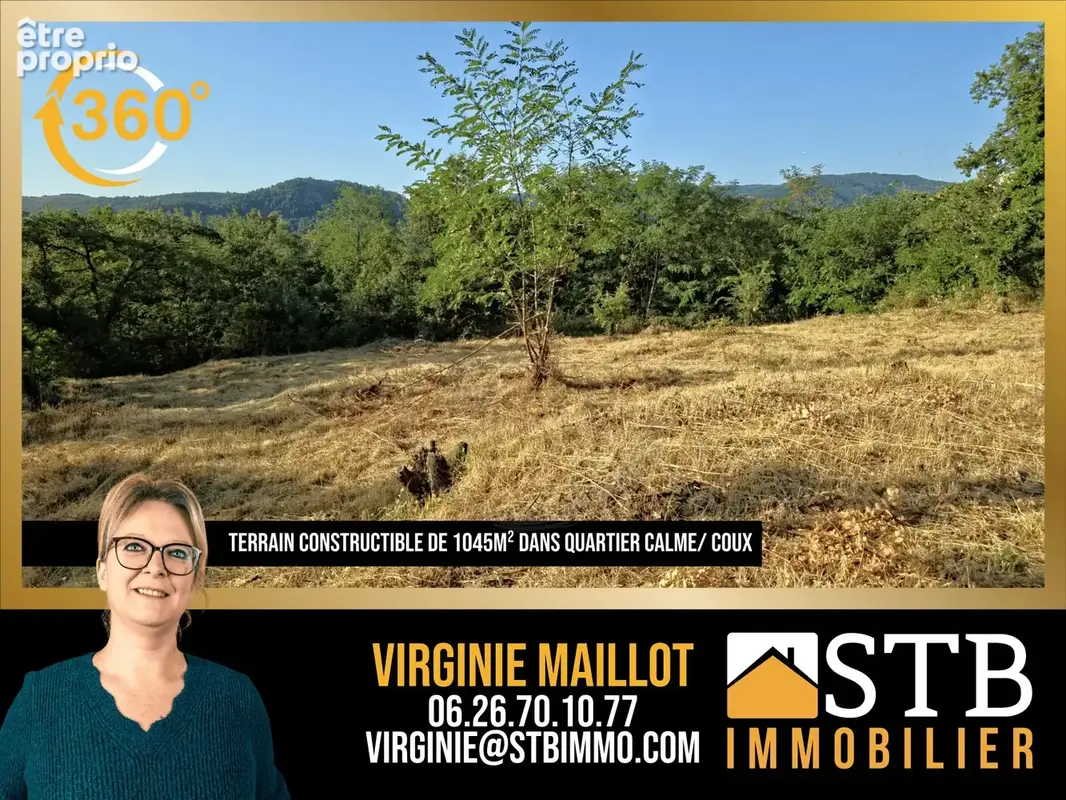 Terrain 1 045 m² à vendre à Coux (07000) - photo 1