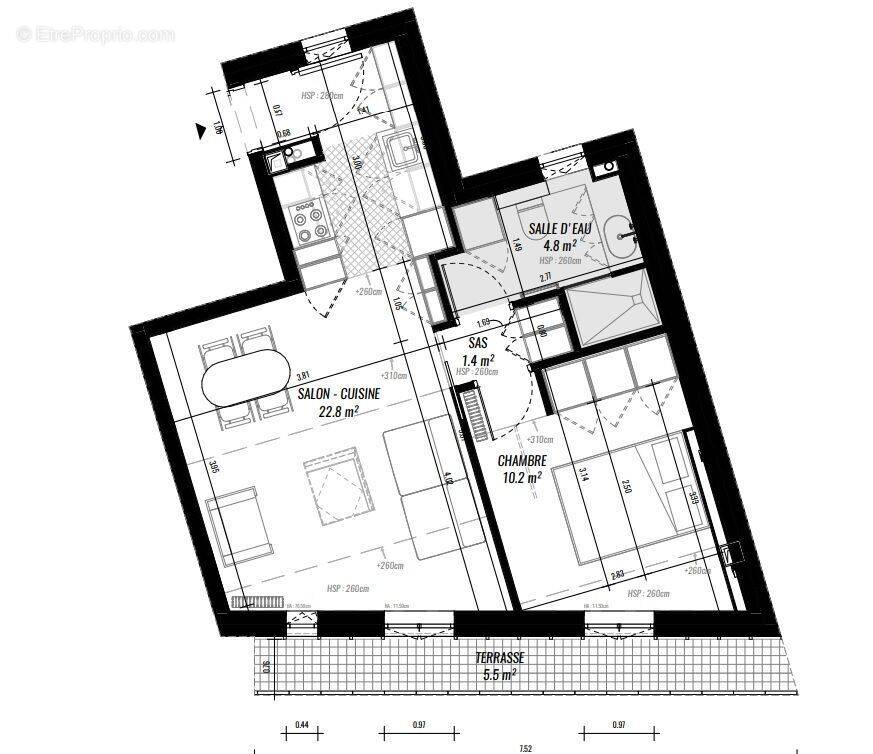 Appartement à PARIS-19E