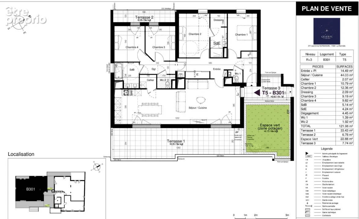 Appartement La Rochelle 5 pièce(s) 121.62 m2 - photo 7