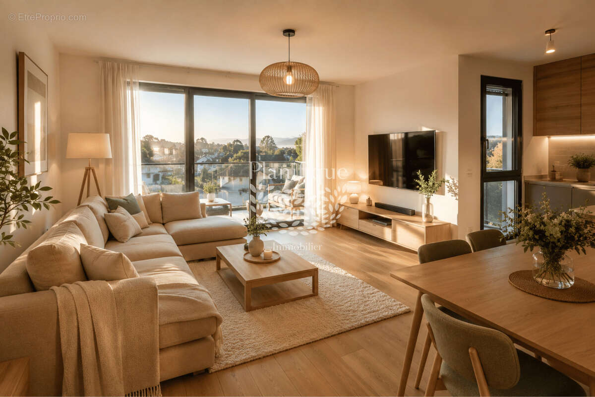 Grand T4 lumineux avec balcon & 2 parkings   Thonon-les-Bains, vue lac - photo 2