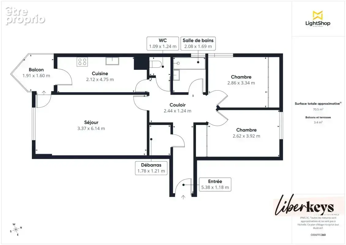 Plaisir – Appartement 3 pièces lumineux de 71 m² avec balcon et box fermé en sous-sol - photo 5