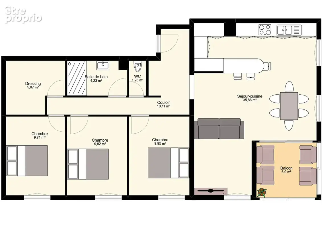 Appartement Vitrolles 4 pièce(s) 85 m2 + PARKING - photo 7