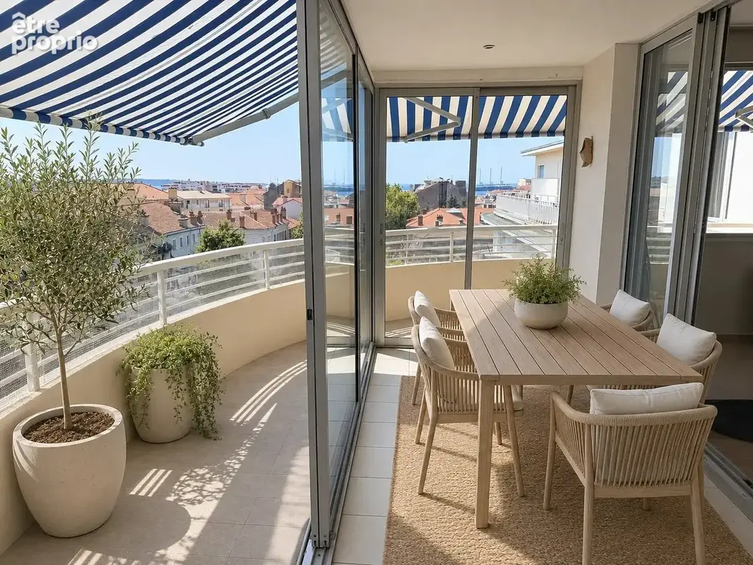 Cannes 400m palais : 4 pieces dernier etage - photo 8