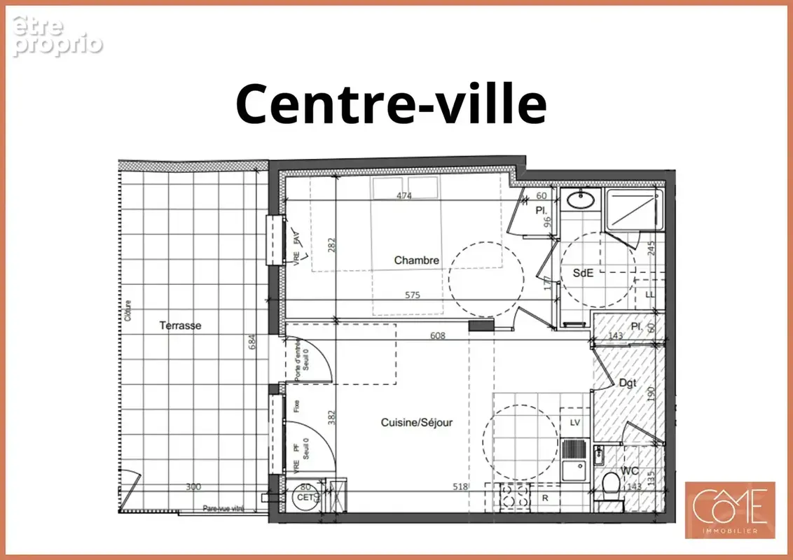 Grand type 2 48,94m² - terrasse de 20m² - vue jardin interieur - ouest - centre-ville - saint-grégoire - photo 2