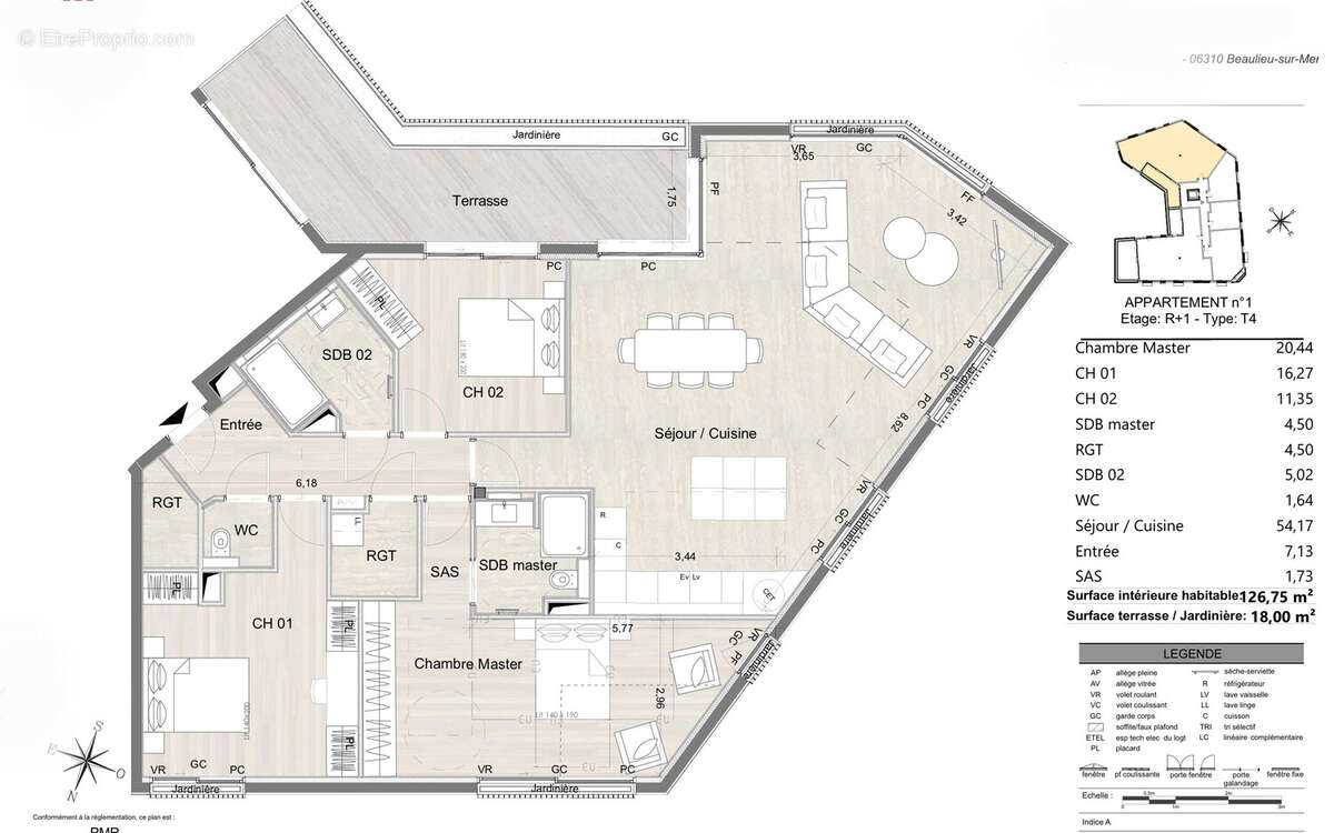 Appartement à BEAULIEU-SUR-MER