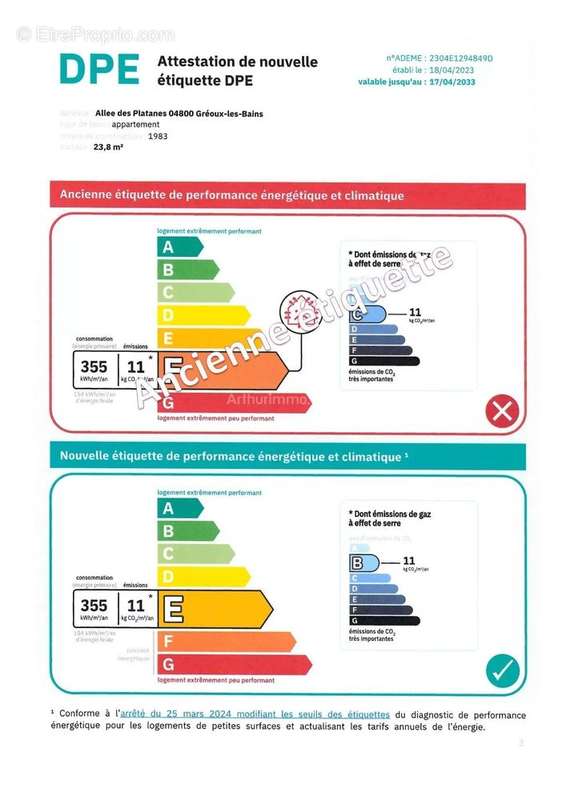 Appartement à GREOUX-LES-BAINS
