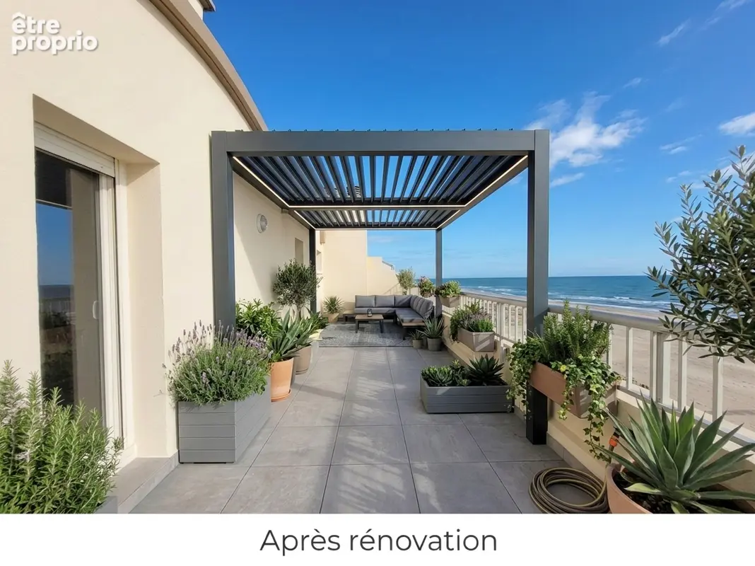 Canet Plage grand T2 avec terrasse 52 m² vue panoramique mer montagnes - photo 4