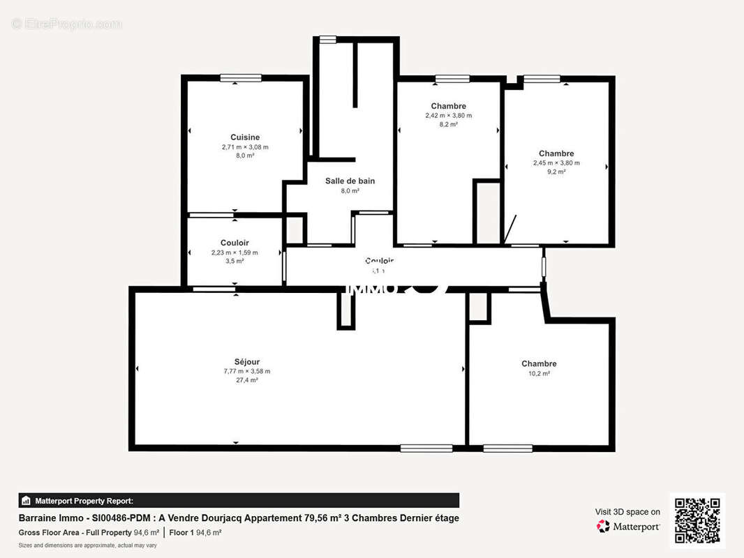 Exclusivité a vendre brest dourjacq appartement t5 79,56 m² dernier étage balcon vue dégagée parking - photo 18