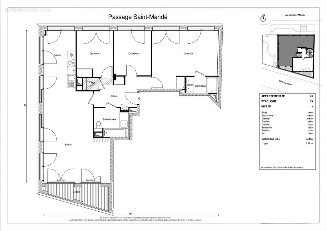 Appartement à PARIS-12E