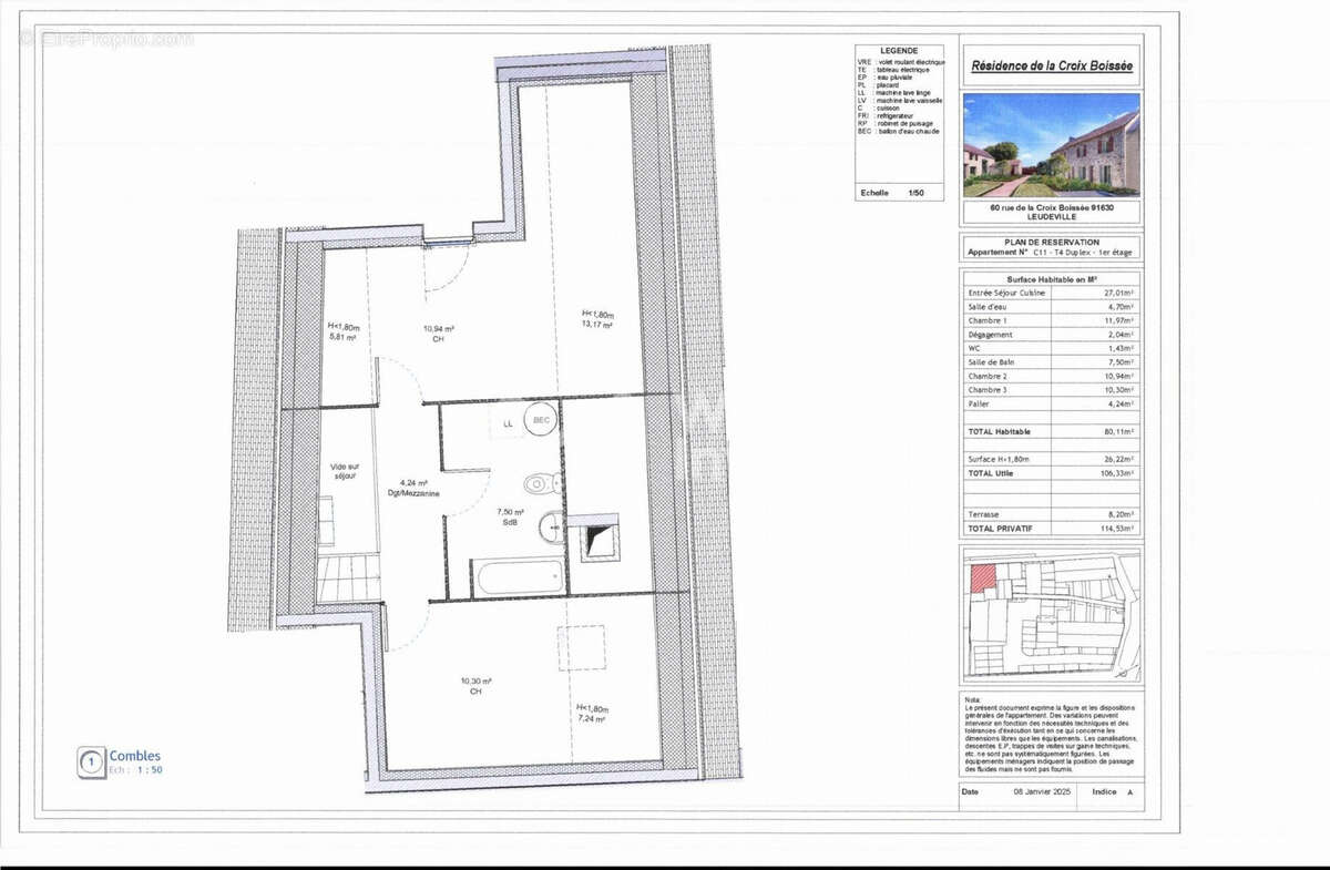 Appartement à LEUDEVILLE