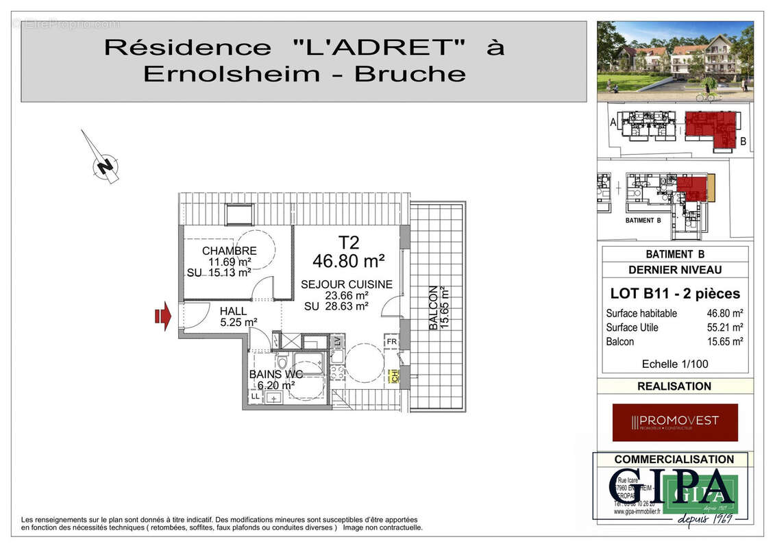 Appartement à ERNOLSHEIM-BRUCHE