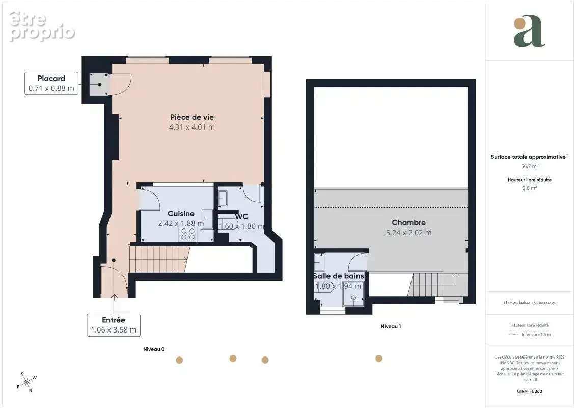 Lumineux appartement de 54 m² habitables en vente dans le centre historique de Grasse (06130) - photo 9