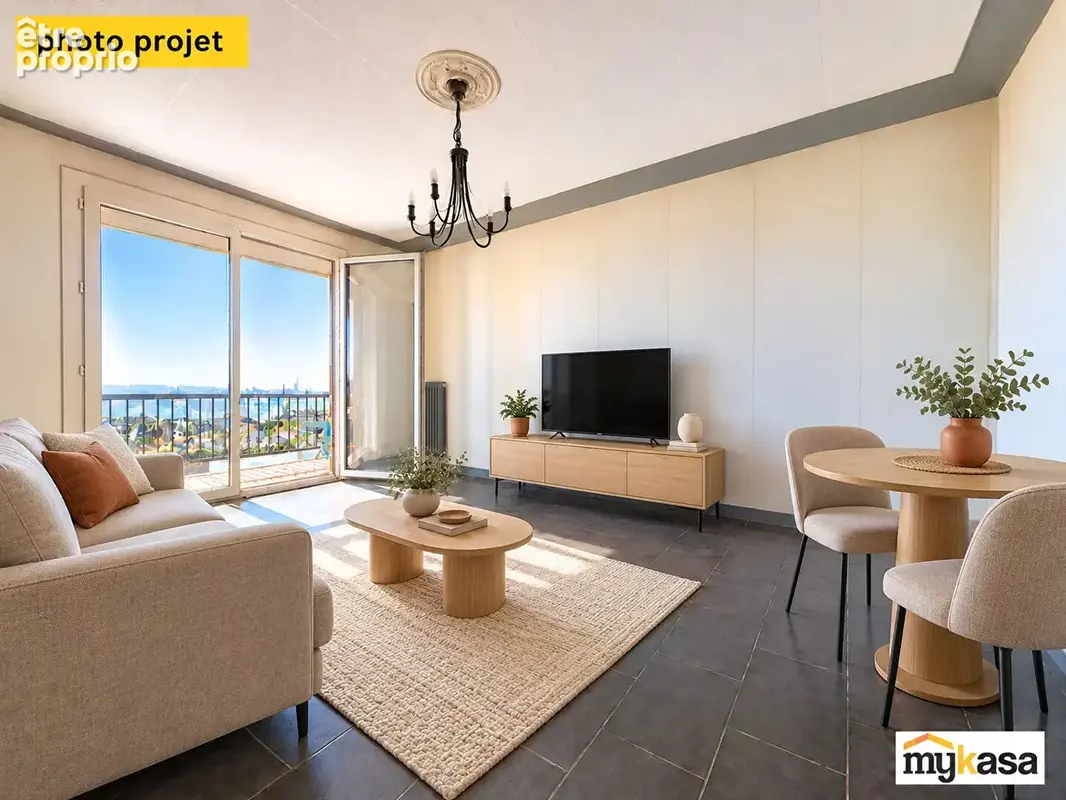 Appartement Port De Bouc  1 pièce(s) 28 m2  avec balcon vue mer et cave - photo 3