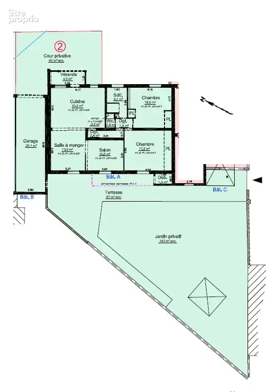 T4 en rez-de-jardin avec jardin privatif, stationnement et garage - photo 15