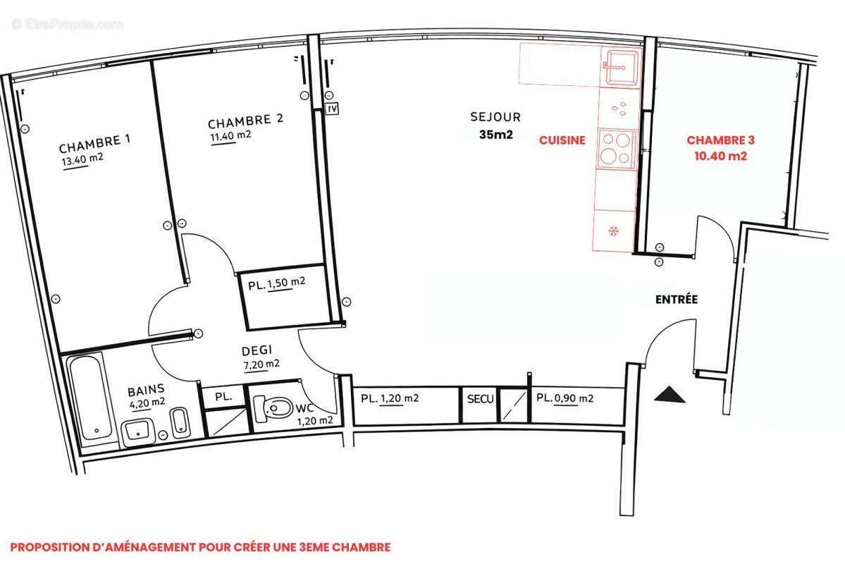 Appartement à COURBEVOIE