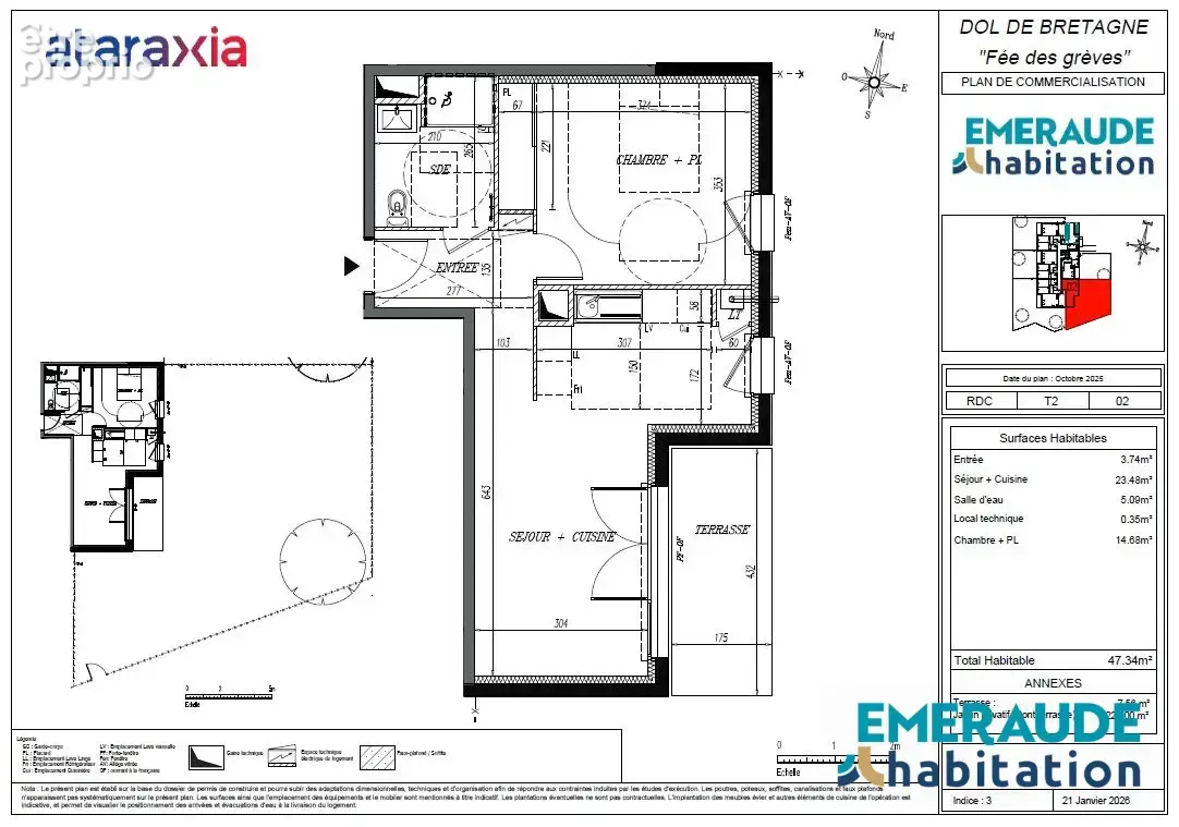 Appartement 2 pièces 47 m² à vendre à Dol-De-Bretagne (35120) - photo 3