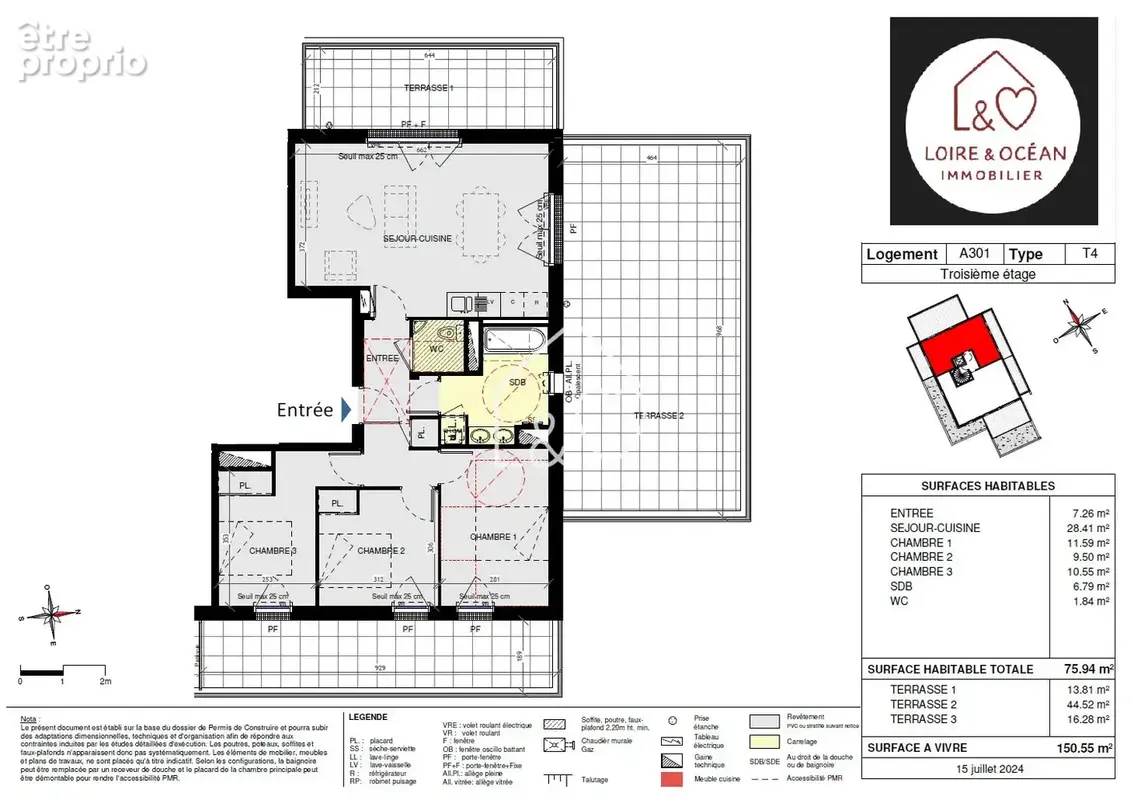 Immaculée, appartement Re2020 - T4 avec 3 terrasses et 2 stationnements , disponibilité immédiate. - photo 10