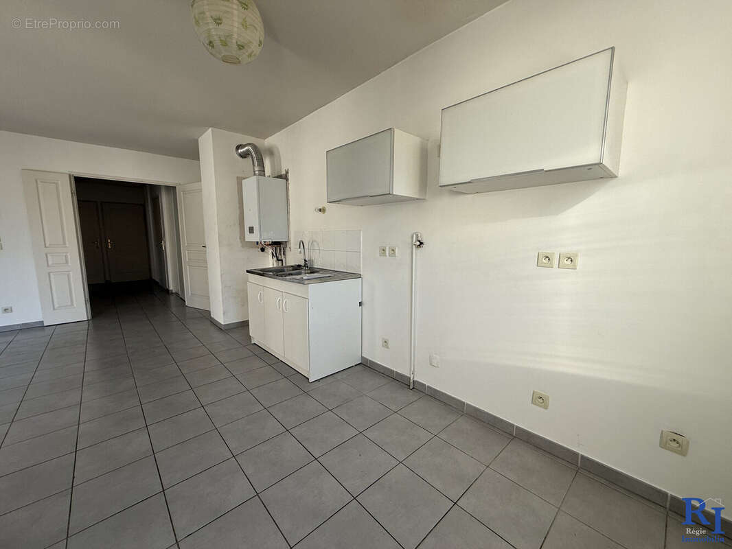 Cuisine ouverte sur le séjour - Appartement à GRENOBLE