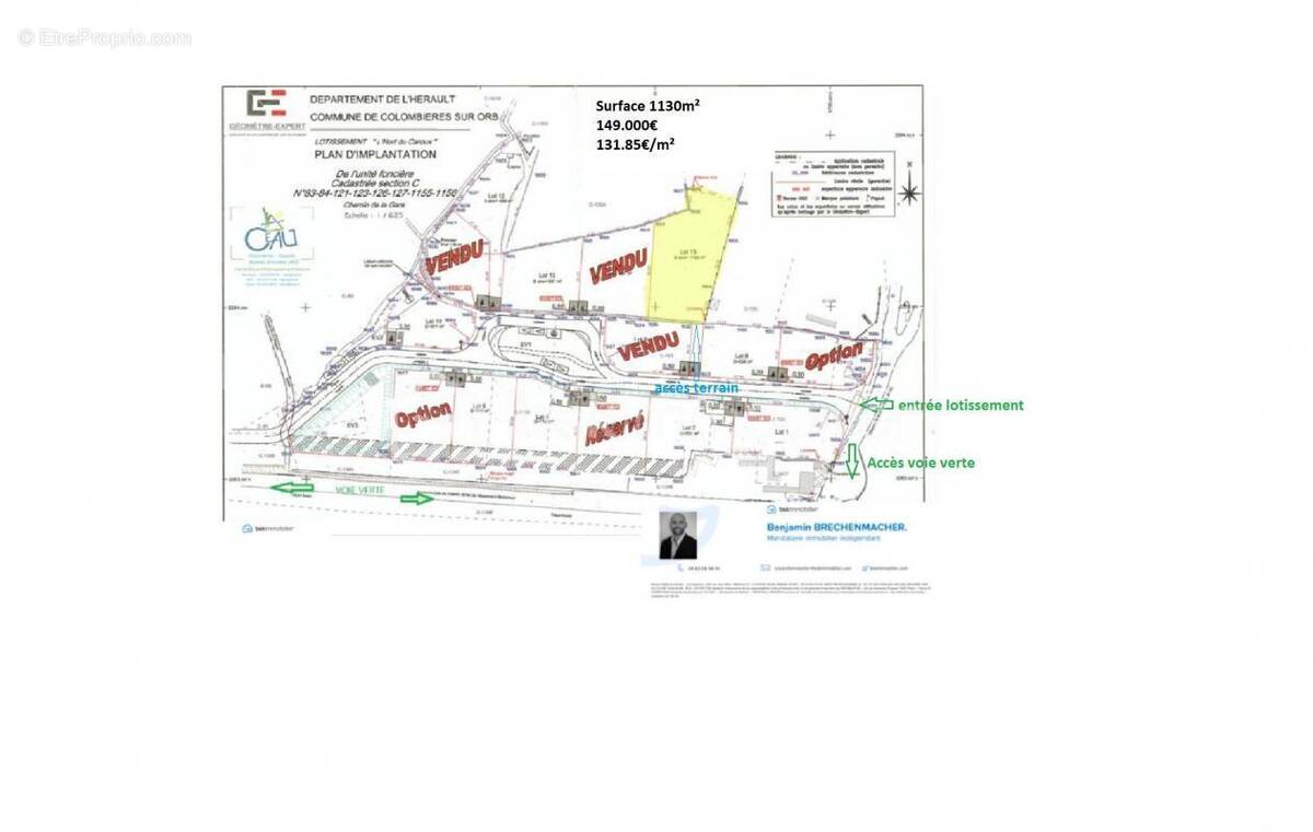 Terrain à COLOMBIERES-SUR-ORB