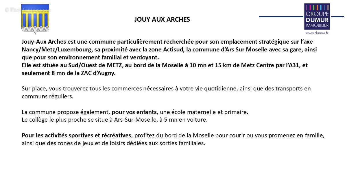 Maison à JOUY-AUX-ARCHES