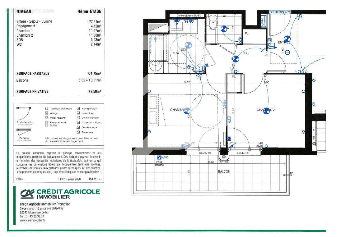 Appartement Colombes 3 pièce(s) 62.54 m2 - photo 5