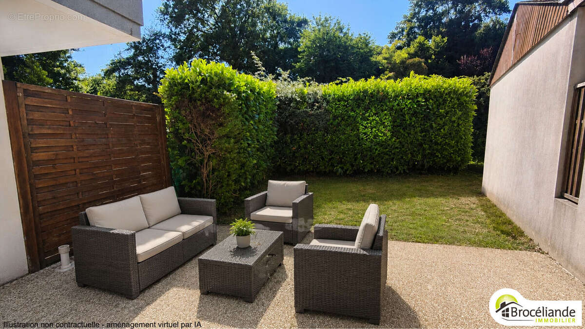 Bel appartement T3 en rez-de-jardin exposé plein sud  avec garage à La Chapelle-Thouarault - photo 2