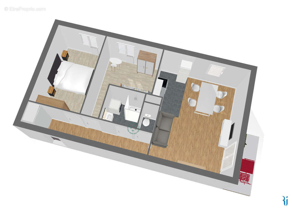 A vendre Maromme centre F3 avec balcon, cave et garage - photo 9