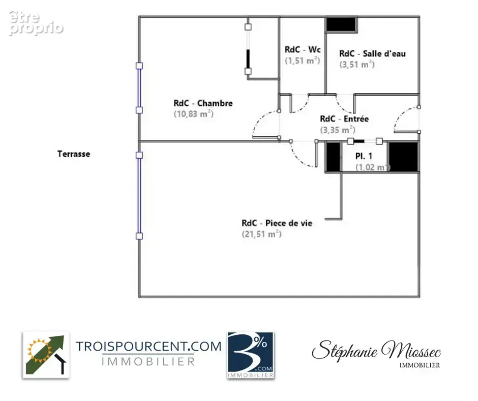Saint-Brieuc, quartier Ouest - T2 de 41,73 m2 - Terrasse + p - photo 12