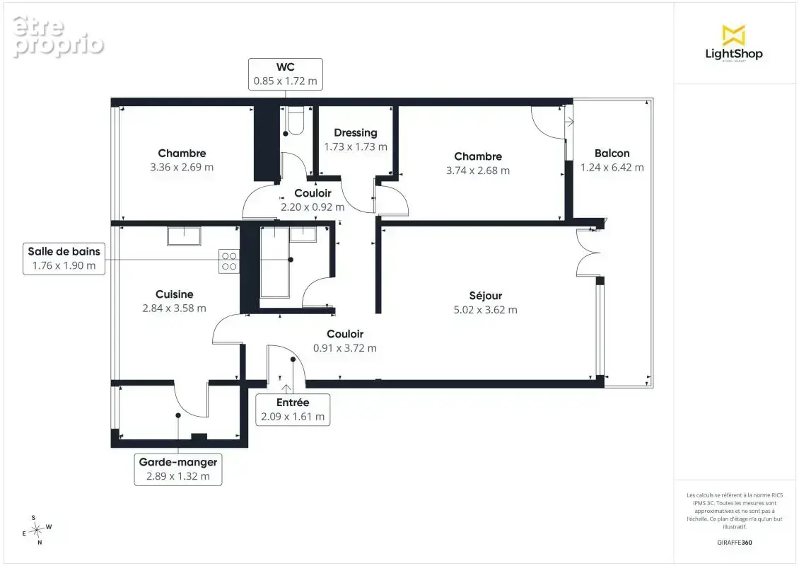 Appartement traversant de 3 pièces avec balcon - Vue dégagée - Rue René Descartes, Cenon - photo 15