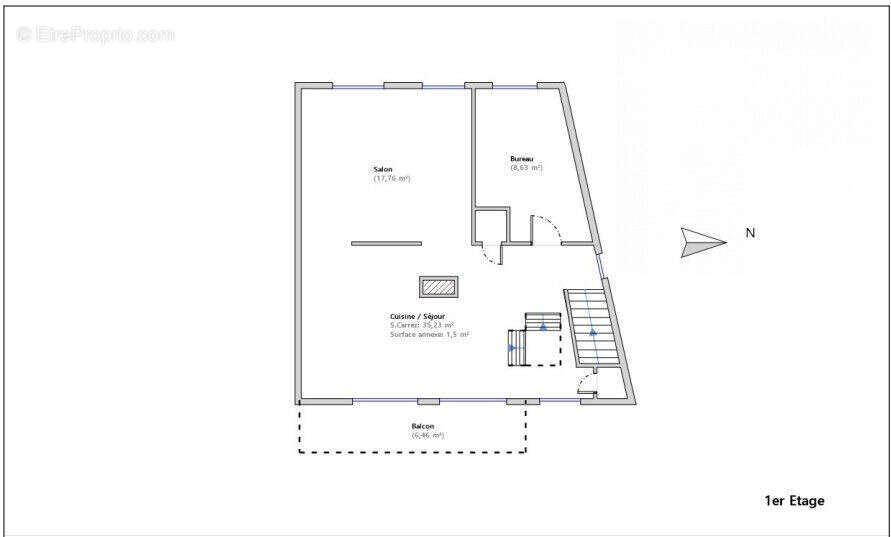 Plan 1er niveau - Maison à QUINTAL