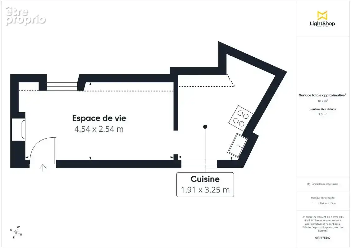 Studio ensoleillé vue dégagée - photo 12