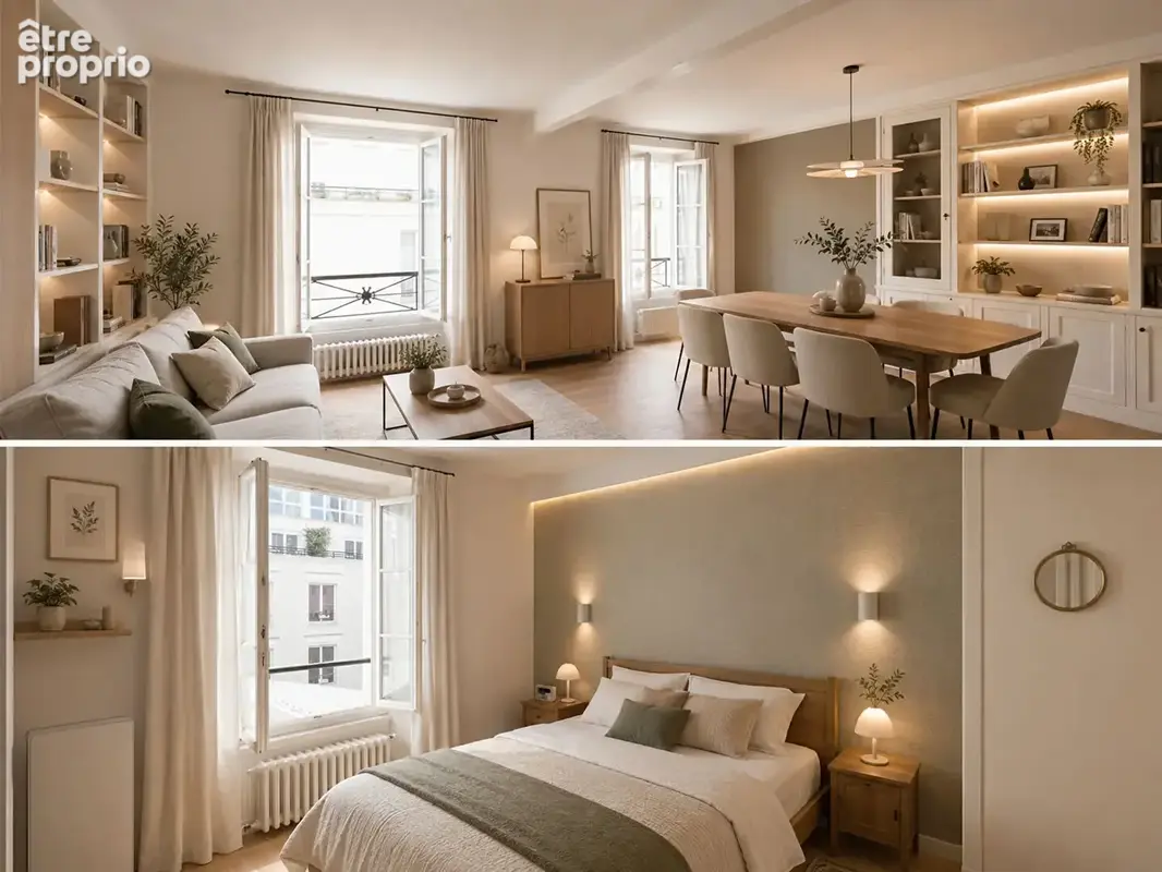 Paris 17e - batignolles / plaine monceau - 3 pièces 52,25 m² - double séjour - calme - ascenseur - photo 8