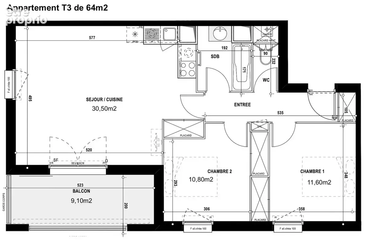 Appartement 3 pièces 64 m² à vendre à Pompertuzat (31450) - photo 9