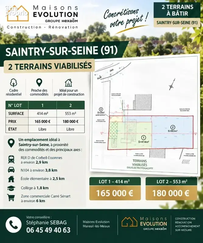 Terrain à SAINTRY-SUR-SEINE
