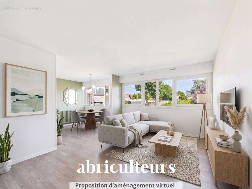 Appartement traversant avec loggia, parking et cave en vente au Plessis-Bouchard 95130 - photo 2