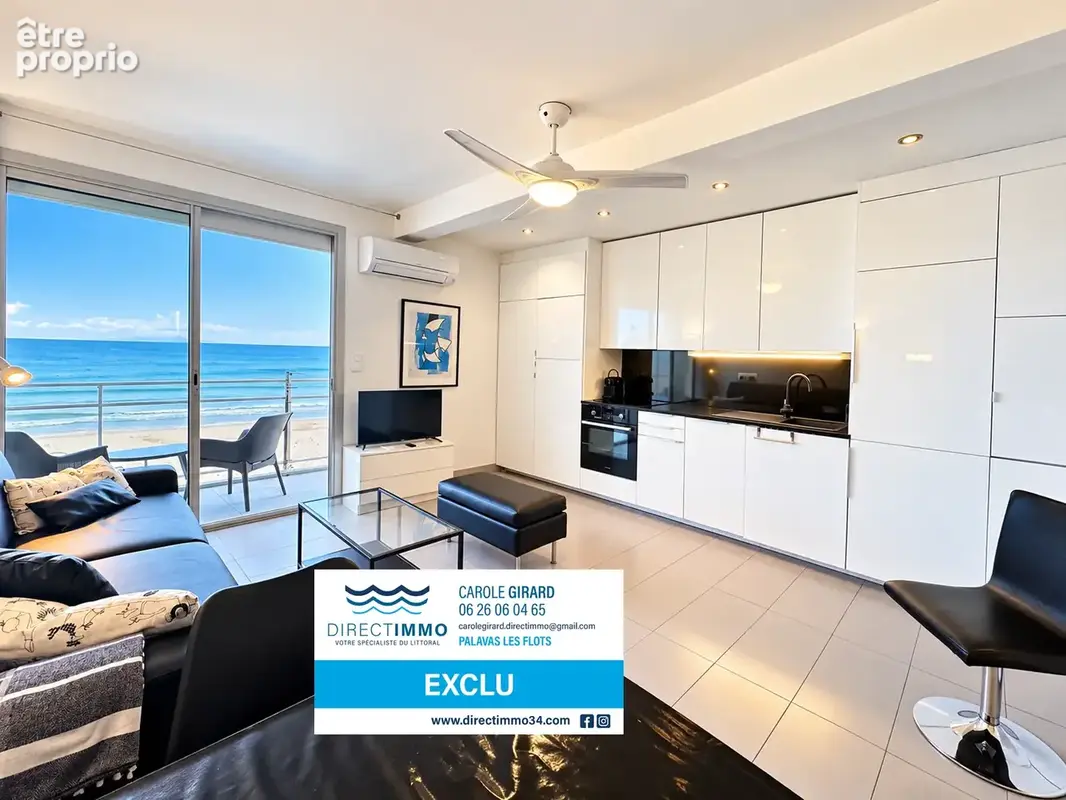 Palavas 1 ère ligne ,superbe studio cabine avec terrasse en vue mer. - photo 1