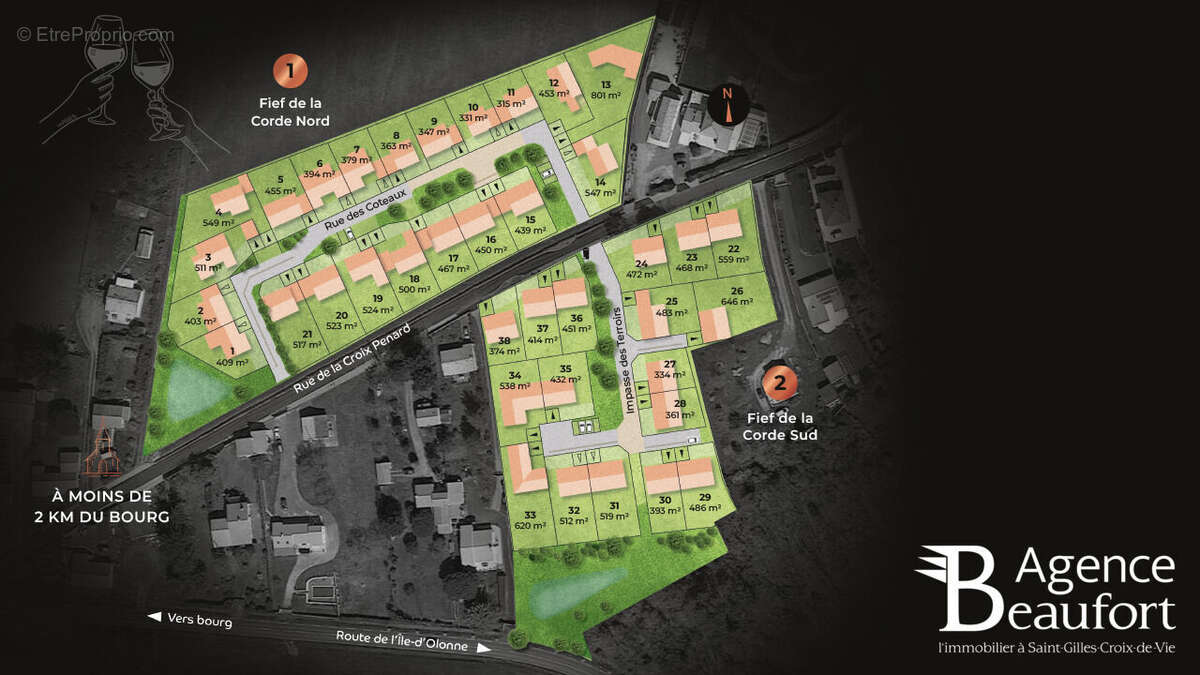 Terrain viabilisé 450 m² - Brem Sur Mer - photo 2