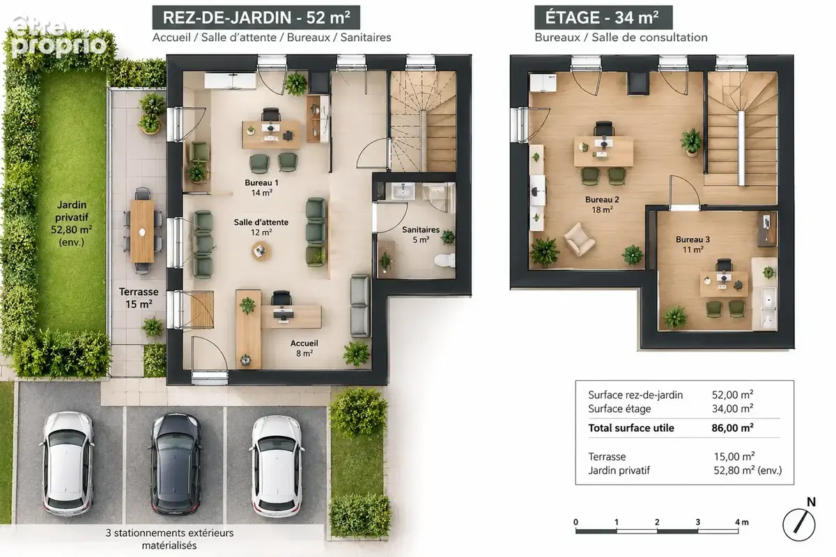 Local professionel neuf  86 m2  terrasse  3 stationnements exterieurs - espace jardin - filliere aviernoz - photo 2