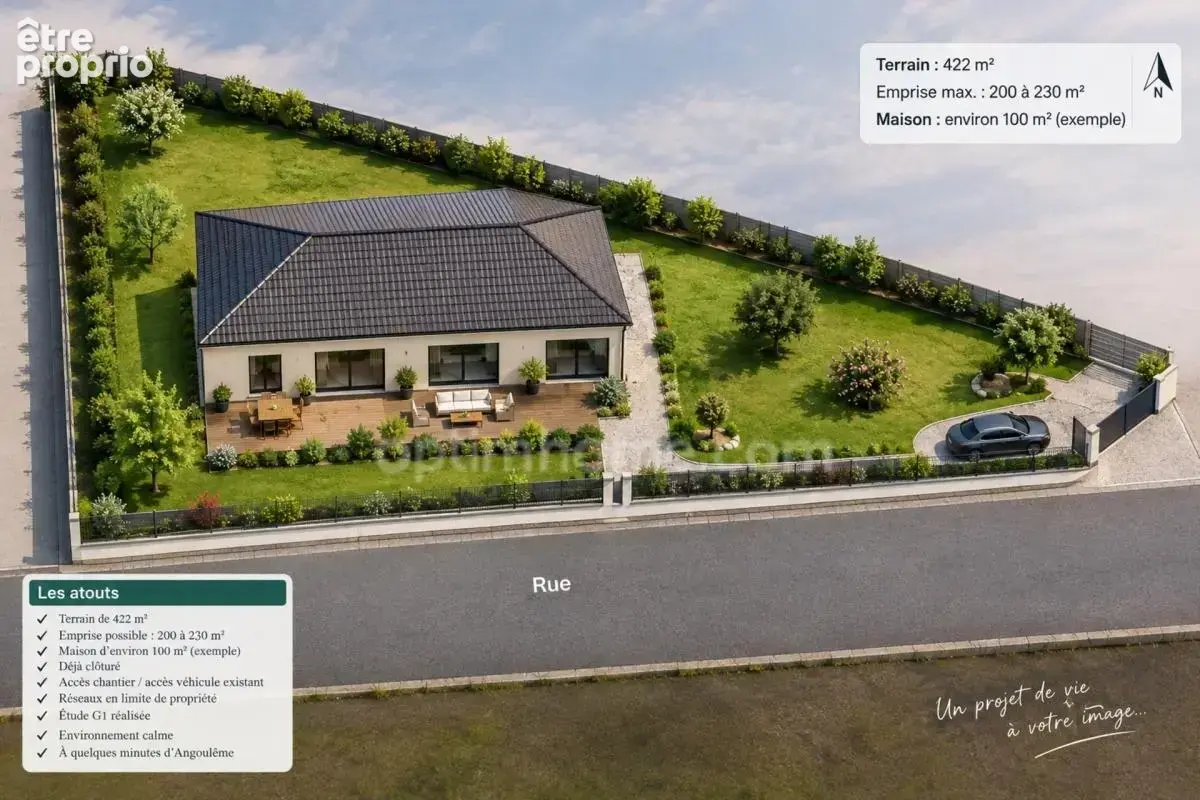  Terrain à bâtir de 422 m² – Touvre– 35 000 € FAI - photo 3