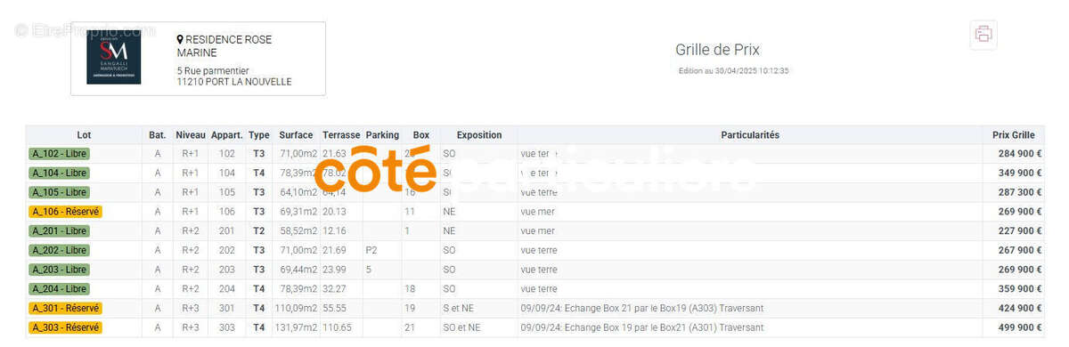 Appartement à PORT-LA-NOUVELLE