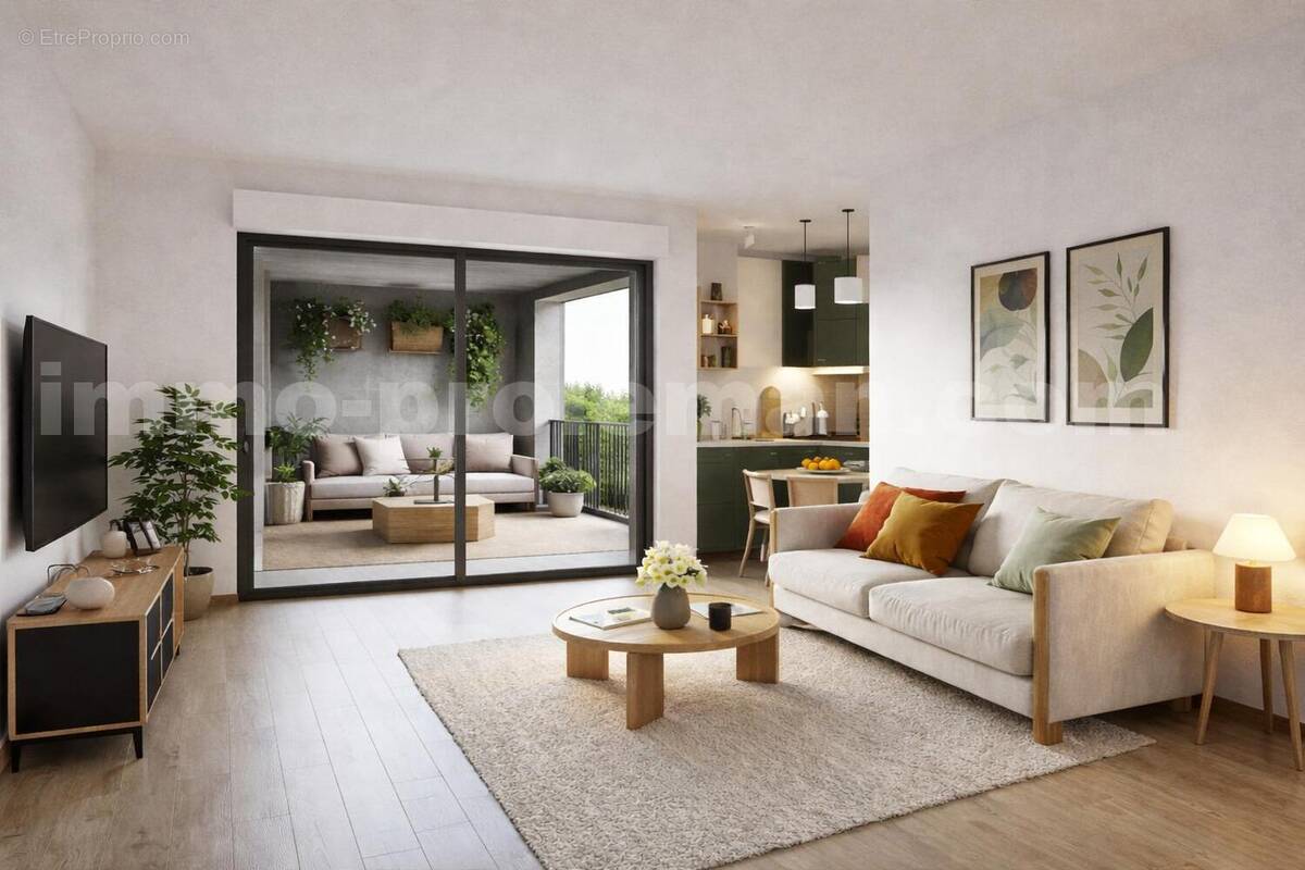 Appartement_T2_vetraz-Monthoux_CENTRE_secteur_calme_verdoyant_CEVA_frontière_SUISSE_Geneve_IMMOBILLIER_investissement_séjour_ - Appartement à VETRAZ-MONTHOUX